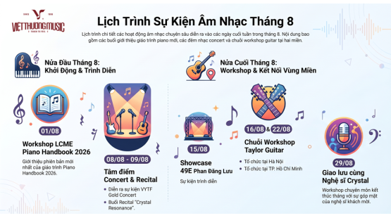 LỊCH SỰ KIỆN THÁNG 8/2026 TẠI VIỆT THƯƠNG MUSIC