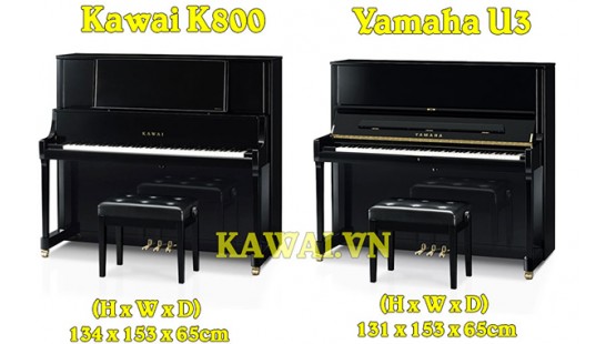 So sánh đàn piano Kawai K-800 và Yamaha U3 Series