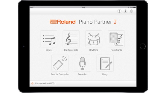 Ứng dụng Piano Partner 2 dành cho digital piano của Roland