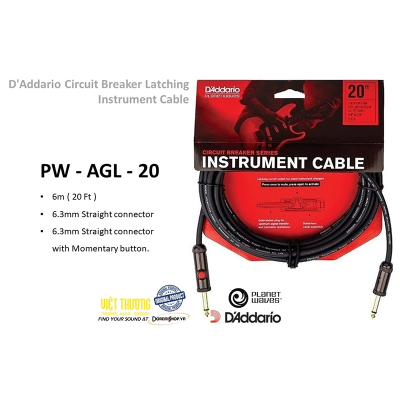 D'addario  20' CRCBRKR LATCHING INST CBL