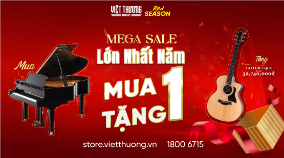 Chương trình V-Grand Christmas: Mua 1 tặng 1 khi mua đàn piano