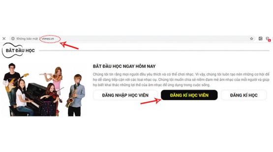 Hướng dẫn cách đăng ký học nhạc online trên trang vtmes.vn của Việt Thương Music