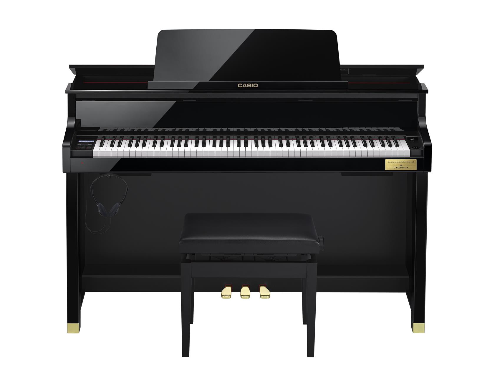 Đàn Piano Casio GP-300 BK là dòng Cleviano Grand Hybrid là sự kết hợp hoàn hảo của Piano hiện đại và truyền thống với bộ máy hoàn toàn điểu kiển bằng cơ học