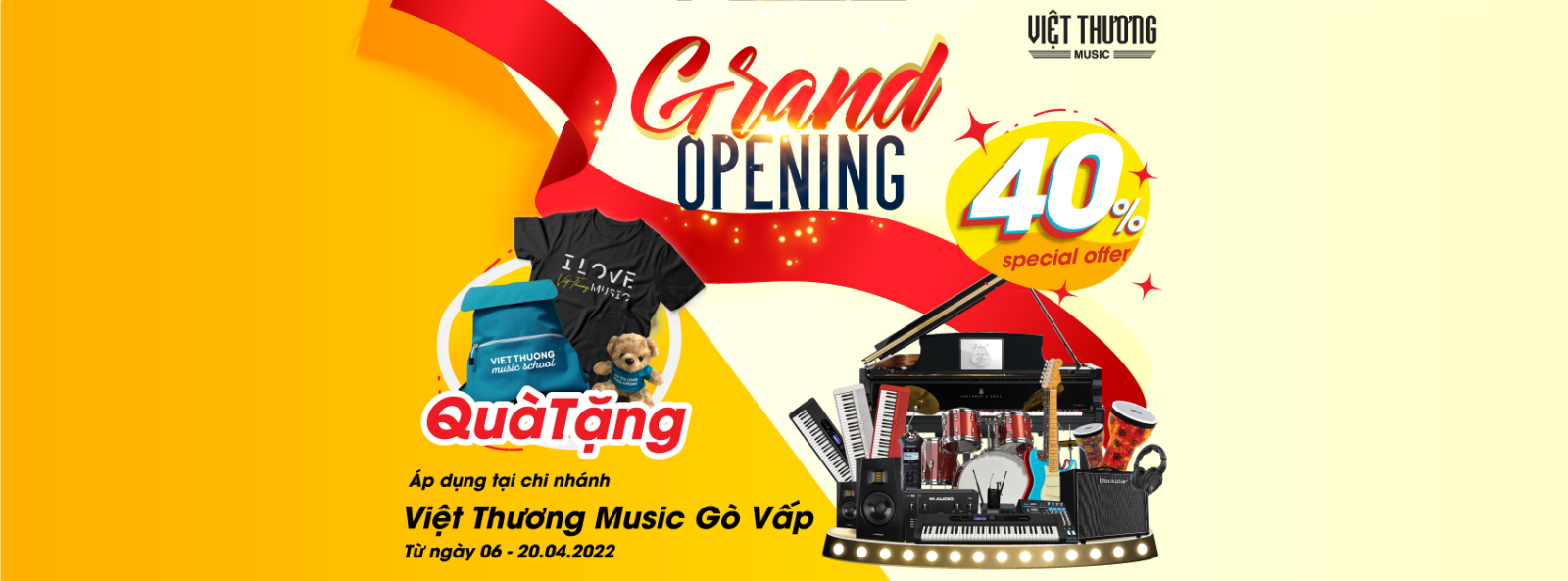 Thông báo khai trương chi nhánh Việt Thương Music mới tại Gò Vấp